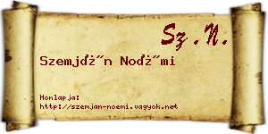 Szemján Noémi névjegykártya