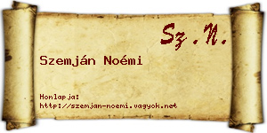 Szemján Noémi névjegykártya